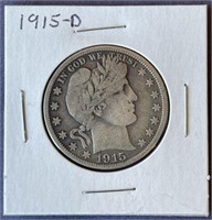 1915 D Barber Half Dollar