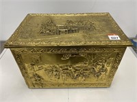 Embossed Brass Kindling Box