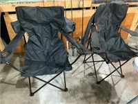 lot of two lawn chairs in bags - black