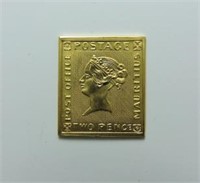 Tested 24K Gold Two Pence Postage token
