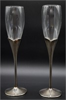 VTG Champagne Flutes Stamped by Lennox