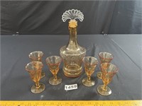 Antique Decanter & Glass Set