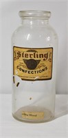 Antique Sterling Confections Counter Bottle / Jar