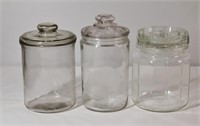 3 Antique Store Counter Confectionary Jars