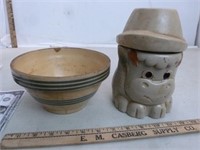 Yellow Stoneware Bowl ( 7 1/2" Dia ) & Stoneware