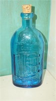 "Franks safe Liver & kidney cure" blue glass botte