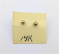 14k Ball Post Earrings