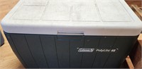 2 PC Lot Older Coleman Cooler & Antique Crate