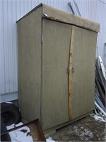 wood cabinet (kept outdoors)