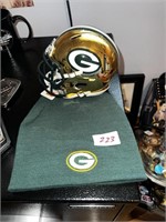 PACKERS HELMET AND NEW BEANIE