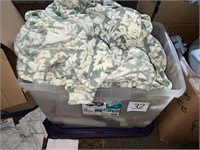 Lot of Storage Tote Full of Linens