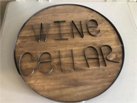 Wooden Wine Cellar Sign by Hay Market Square