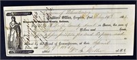 1865 Harrison County Indiana Cancelled Check