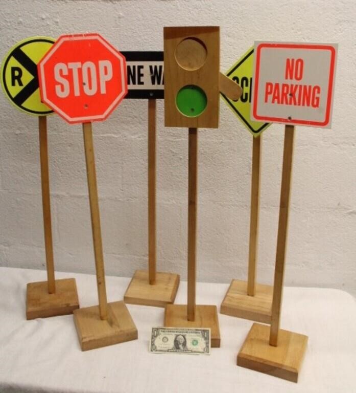 WOOD CHILD'S BIKE SIGNS: STOP, YIELD, ETC