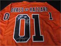 DUKES OF HAZZARD SIGNED GENERAL LEE JERSEY BAS