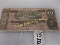 Confederate $10 note