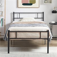 Vecelo Twin Platform Bed Frame With Headboard And