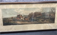Vintage Signed English Bird Hunting Picture