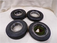 4 Vintage Tire ashtrays