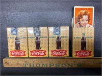 4 vintage packs of coke playing cards
