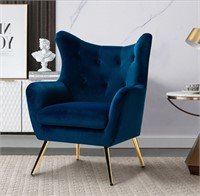 ($434) Wingback Accent chair, Royal Blue