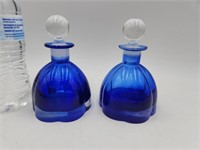 Pair Vtg Deco Style Perfume Bottles