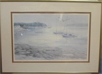 Signed and numbered lithograph "Quiet Cove"