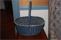 Blue wicker basket