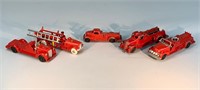 5 Vintage Die Cast Fire Engine Toys