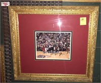 FRAMED BASKETBALL PHOTO AUTOGRAPHED BY