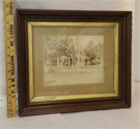 Early photograph of a house in a deep Walnut