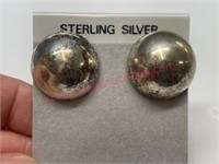 New Sterling silver button earrings (5.9g)