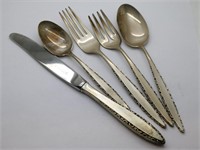 5pcs of LUNT Lace Point Sterling Silverware