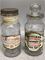Edwards and French's Glass Mustard Bottles