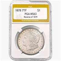 1878 Morgan Silver Dollar PGA MS63 REV 79