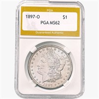 1897-O Morgan Silver Dollar PGA MS62