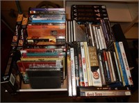 CDs/VHS/ DVDs (Johnny Carson, Hitchcock)