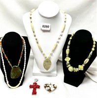 Beautiful Stone Necklaces & Pendants Lot
