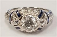 18K Diamond & Sapphire ring size 6.25