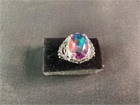 NEW Mystic Topaz and Silver Infinity Ring – Size 8