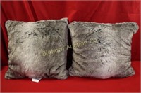 Faux Fur Pillows 2pc lot 18" x 18"