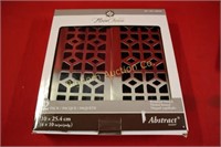 Abstract Heater Vent Covers 2pc lot Brushed Nickel