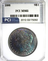 1886 Morgan PCI MS65 Bold Toning