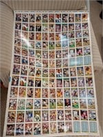 Sheet of 132 Topps football cards 43x28