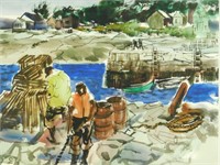 Zimmerman "Lobster Traps" Watercolor