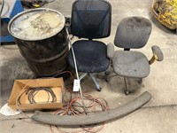 Office Chairs, Barrel, Electric Cord, Misc.