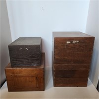 Vintage Wood File Boxes