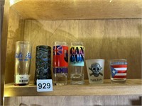 ASSORTED SHOT GLASSES, CANCUN, PUERTO RICO, ETC.