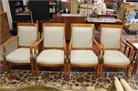 4pc Dolphin Arm Chairs