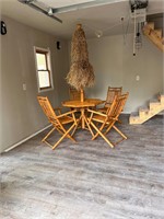 Tiki Table and 4 Matching Chairs